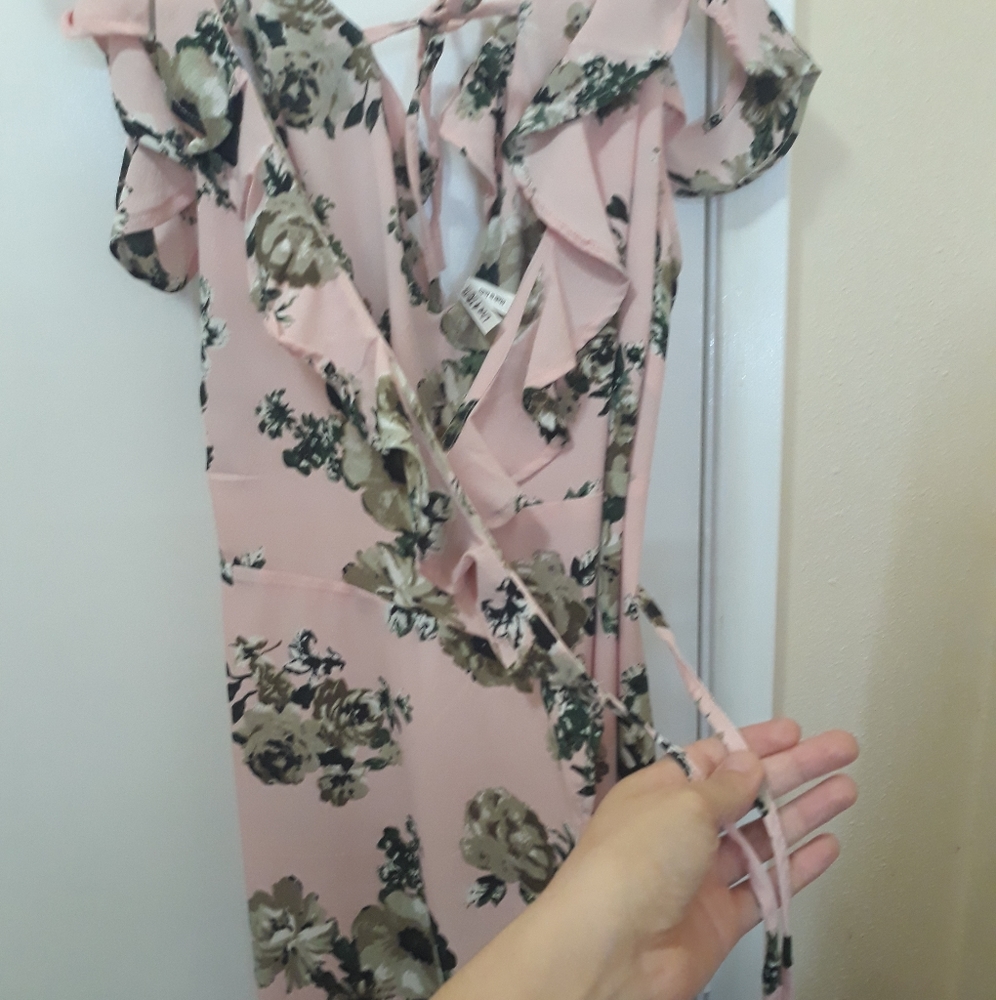 Like New-Live For Truth Pink Floral Wrap Dress
